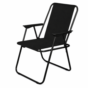 Krzesło turystyczne składane CAMPING czarny